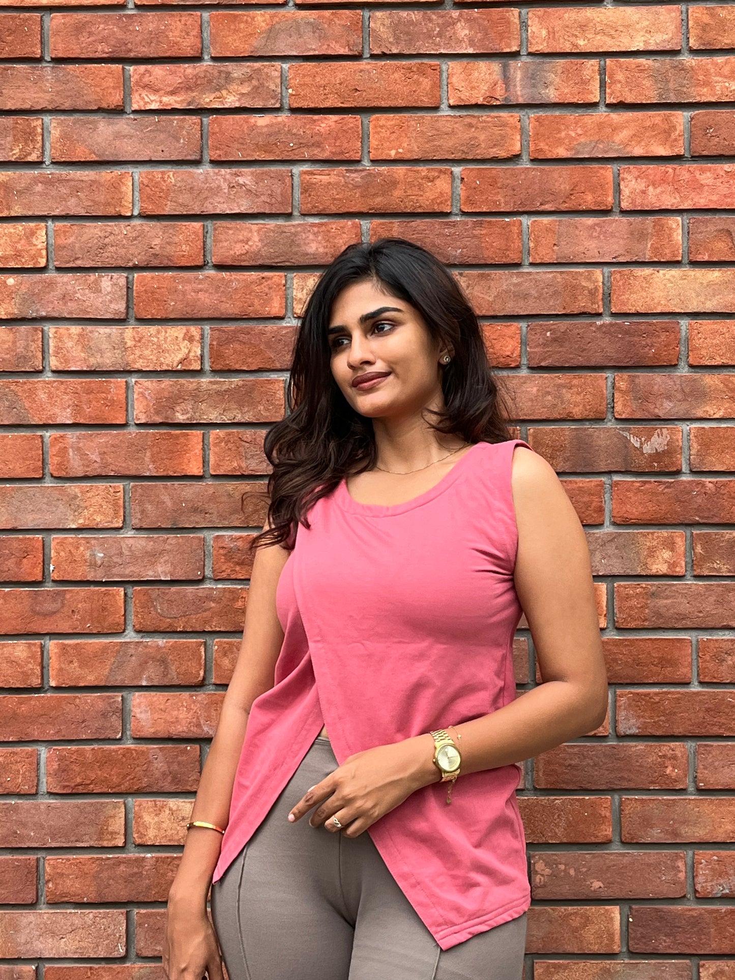 The Split Tee-Pink