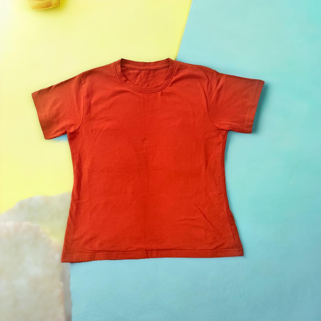 Braless T-shirts for lounge and casual wear- Rust Opaque