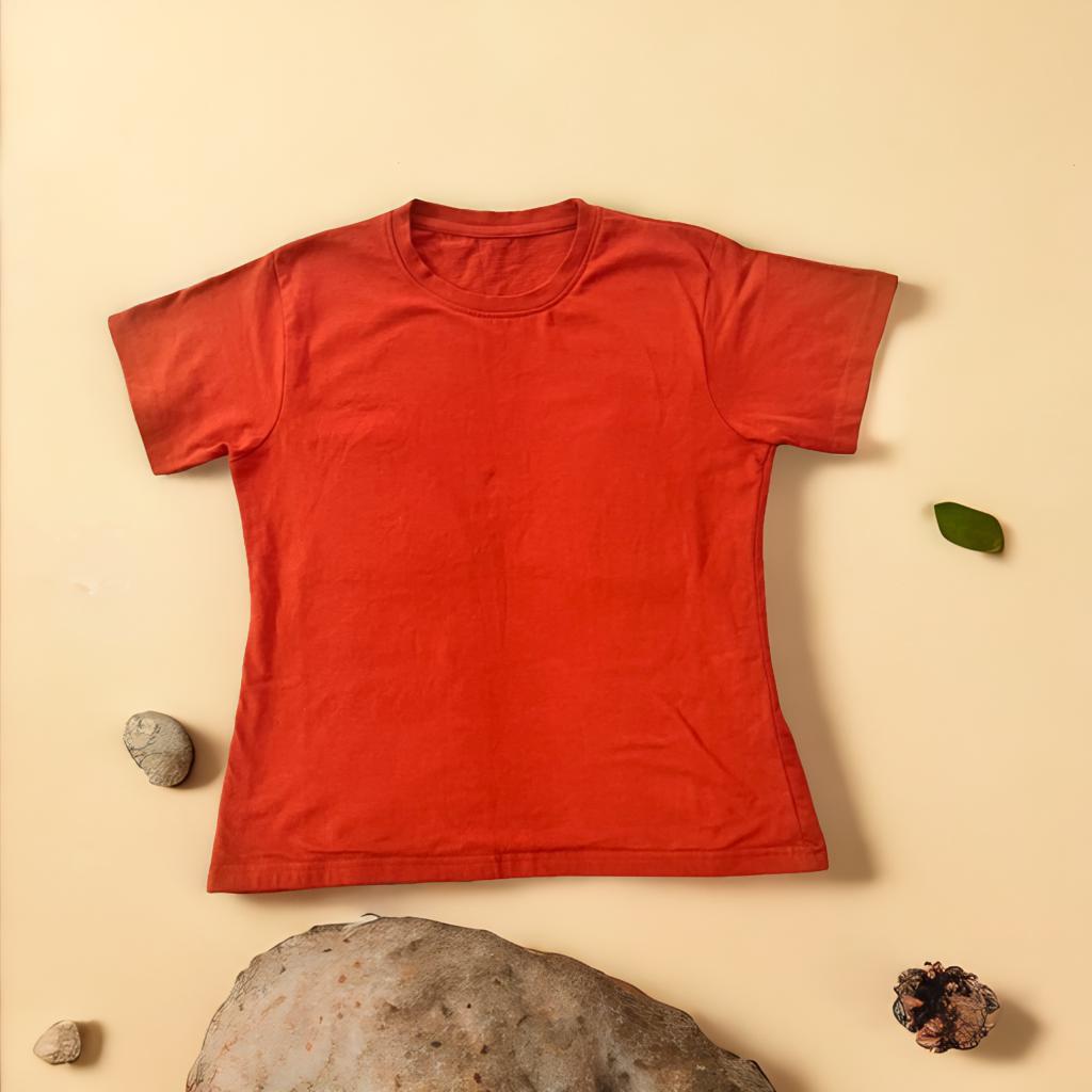 Braless T-shirts for lounge and casual wear- Rust Opaque