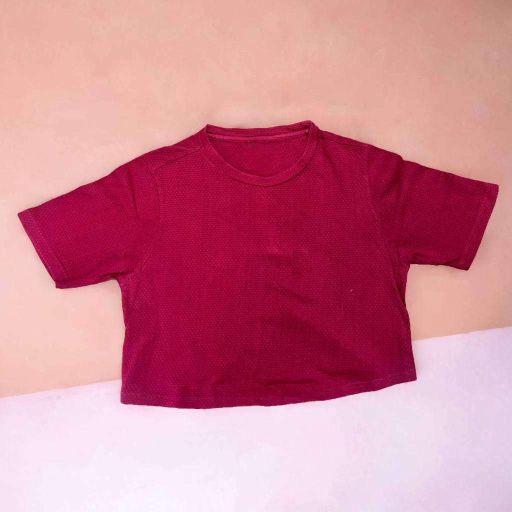 Crop Tshirt for women - Maroon